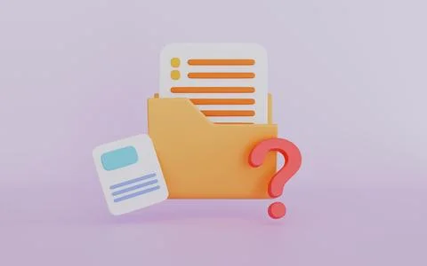 Document folder with question mark sign for file verified concept Stock Illustration
