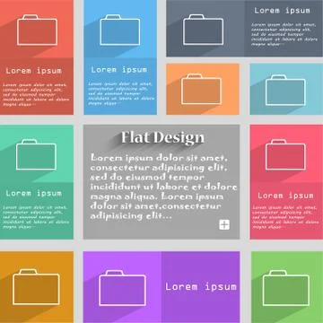 Document folder sign. Accounting binder symbol. Set of coloured buttons. Vect Stock Illustration