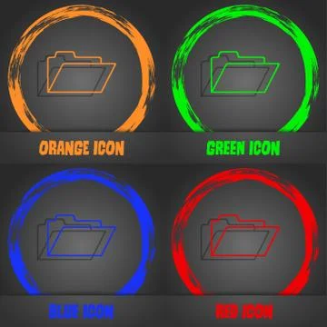 Document folder sign. Accounting binder symbol. Fashionable modern style. In  Stock Illustration