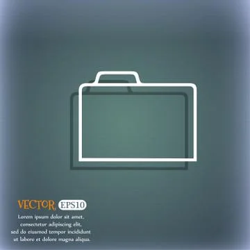 Document folder sign. Accounting binder symbol. On the blue-green abstract ba Stock Illustration