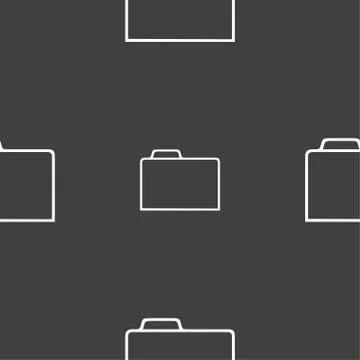 Document folder sign. Accounting binder symbol. Seamless pattern on a gray backg Illustrazione stock