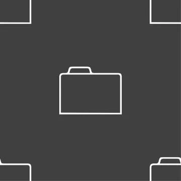 Document folder sign. Accounting binder symbol. Seamless pattern on a gray backg Illustrazione stock