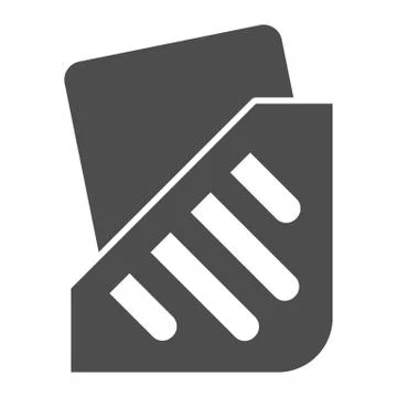 Document folder solid icon. Standing case with paper symbol, glyph style Illustrazione stock