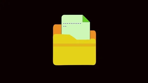 Document folder storage animation data files yellow green orange seamless l.. Stock Footage 321443505