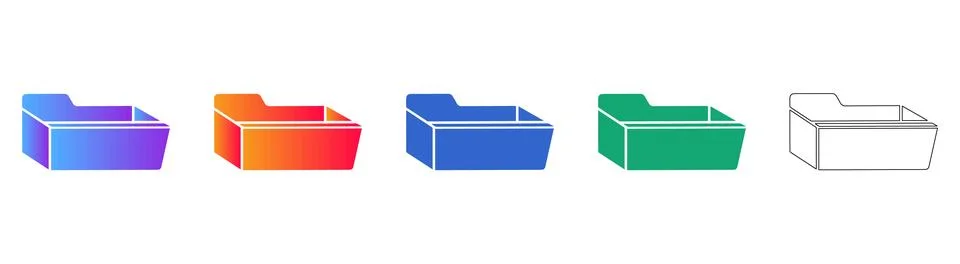 Document Folder Storage File Management Icons イラスト素材