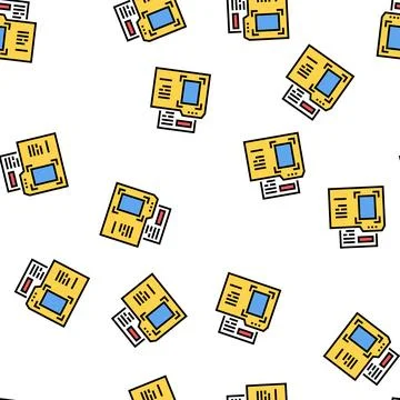 Document in folder vector seamless pattern Stock Illustration