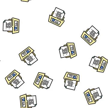 Document folder vector seamless pattern Illustrazione stock