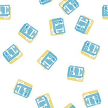 Document folder vector seamless pattern Stock Illustration