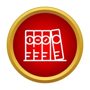 Document folders archive data organization icon on red background Stock Illustration
