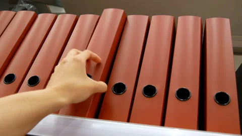 Document folders are in the office. 動画素材 157535815