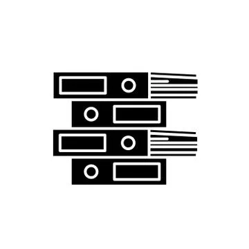Document folders black icon, vector sign on isolated background. Document Illustrazione stock