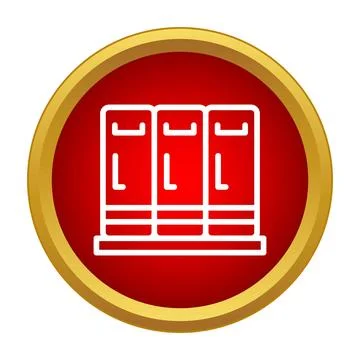 Document folders line graphic icon on red background Illustrazione stock