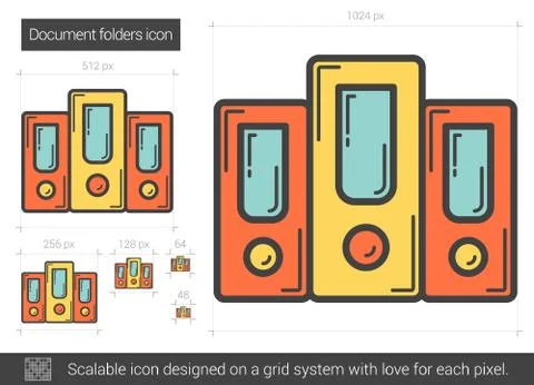 Document folders line icon Illustrazione stock