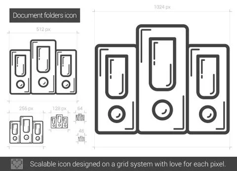 Document folders line icon 库存插图
