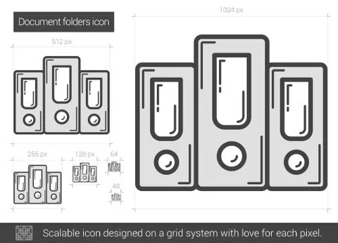 Document folders line icon 库存插图