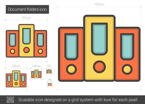 Document folders line icon Illustrazione stock
