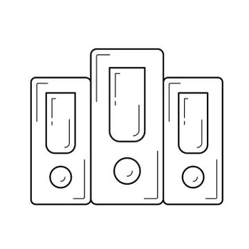 Document folders line icon. Illustrazione stock