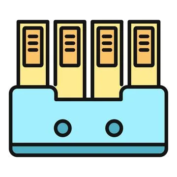 Document folders in an office file organizer box Stock Illustration