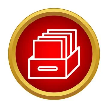 Document folders in an organizer storage box icon Stock Illustration