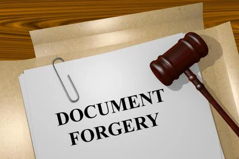 Document Forgery concept 库存插图