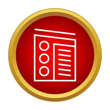 Document form icon in red circle button イラスト素材