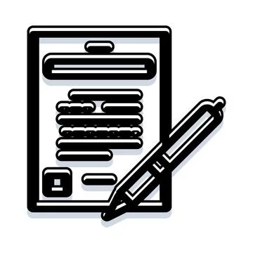 Document form with pen for signing agreement Stock Illustration