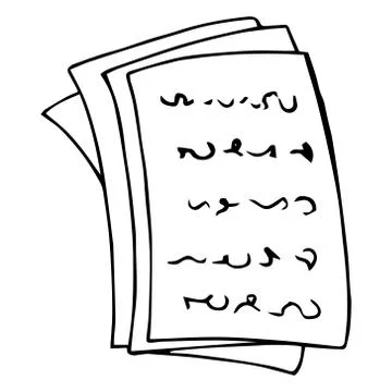 Document, form, sheet of paper with text, icon. Vector illustration letter, t Stock Illustration