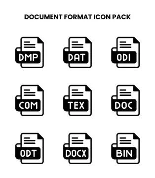 Document Format DuoTone Graphics Icons Pack Stock Illustration