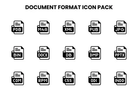 Document Format DuoTone Icons Pack Stock Illustration