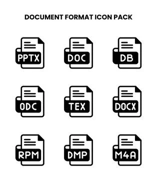 Document Format DuoTone Vector Icons Pack Stock Illustration