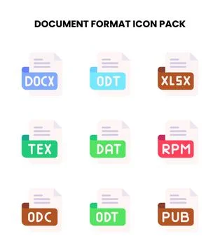 Document Format Flat Bundle Icons Pack イラスト素材