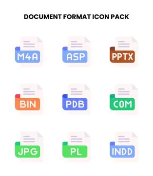Document Format Flat UI Icons Pack Stock Illustration