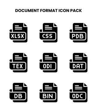 Document Format Glyph Graphics Icons Pack 스톡 일러스트