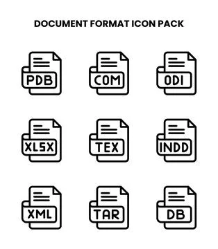 Document Format Line Scalable Icons Pack Illustrazione stock