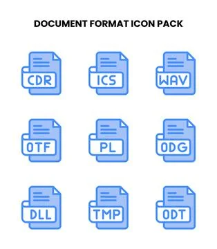 Document Format Two Colour Design Icons Pack Stockillustratie