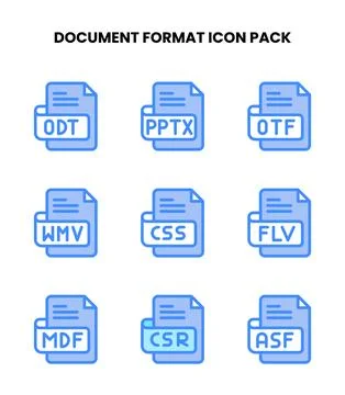 Document Format Two Colour Scalable Icons Pack Stock-Illustration