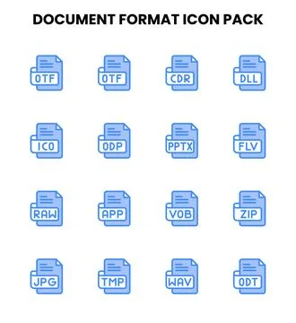 Document Format Two Colour UI Icons Pack Stock Illustration