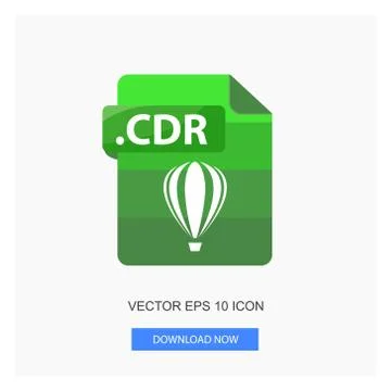 Document Formats .CDR File Paper Green Tone Color Flat Icon Vector Illustrati Stock Illustration