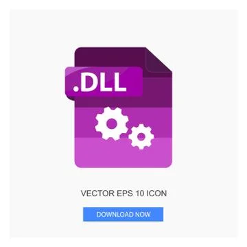 Document Formats .DLL File Paper Purple Tone Color Flat Icon Vector Illustrat Stock Illustration