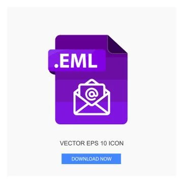 Document Formats .EML File Paper Purple Tone Color Flat Icon Vector Illustrat Stock Illustration