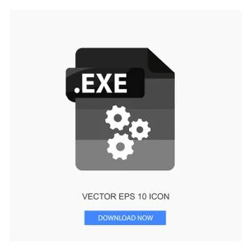 Document Formats .EXE File Paper Black Tone Color Flat Icon Vector Illustrati Stock Illustration