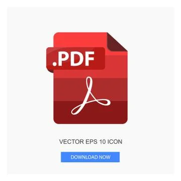 Document Formats .PDF File Paper Red Tone Color Flat Icon Vector Illustration Stock Illustration