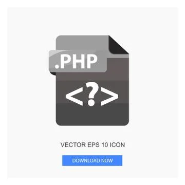 Document Formats .PHP File Paper Black Tone Color Flat Icon Vector Illustrati 库存插图