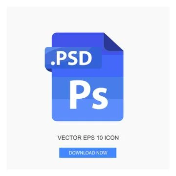 Document Formats .PSD File Paper Blue Tone Color Flat Icon Vector Illustratio Stock Illustration