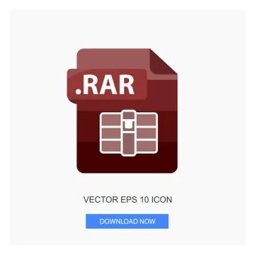 Document Formats .RAR File Paper Brown Tone Color Flat Icon Vector Illustrati Stock Illustration