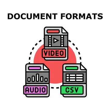 Document formats types selection concept illustration Stock Illustration
