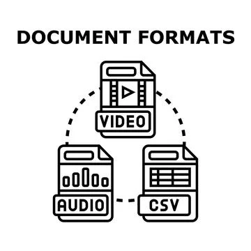 Document formats types selection concept illustration Stock Illustration