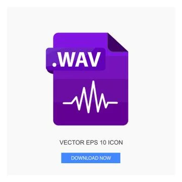 Document Formats .WAV File Purple Color Flat Icon Vector Illustration White B Stock Illustration