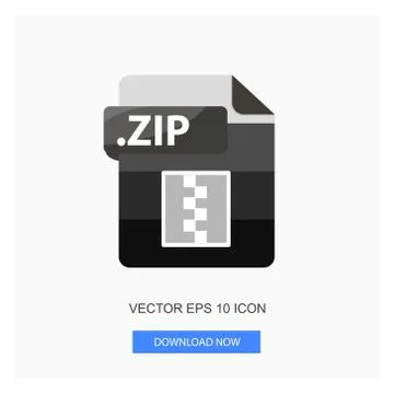 Document Formats .ZIP File Paper Black Tone Color Flat Icon Vector Illustrati Stock Illustration
