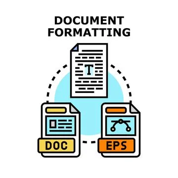 Document formatting concept converting various file types Stock Illustration
